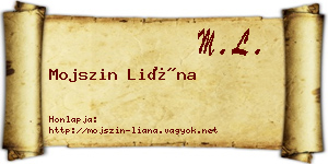 Mojszin Liána névjegykártya